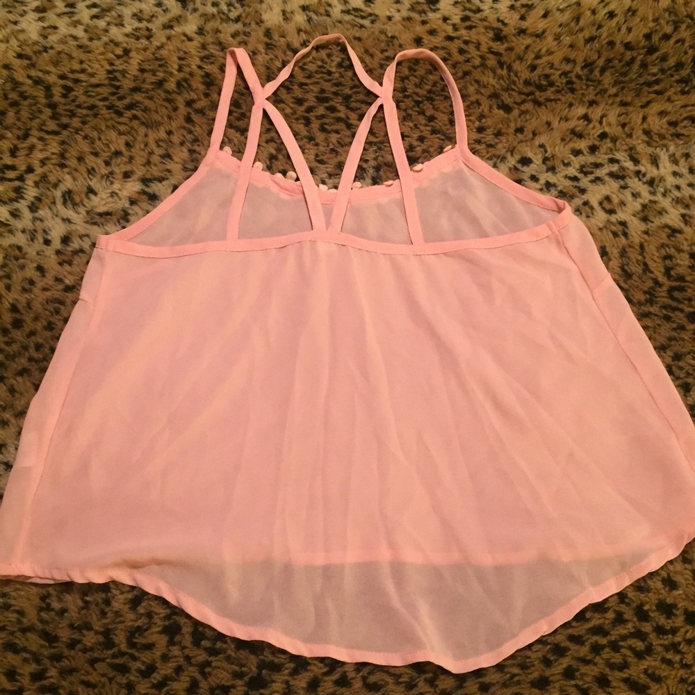 Mind Code Salmon Pink Flower Trim Tank